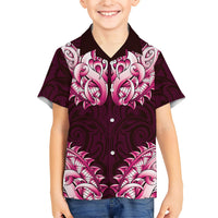 New Zealand Ta Moko Kid Hawaiian Shirt Aotearoa Maori Chest Tattoo Pink
