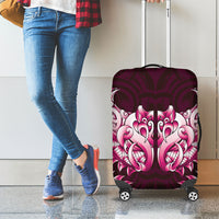 New Zealand Ta Moko Luggage Cover Aotearoa Maori Chest Tattoo Pink