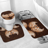 New Zealand Ta Moko Bathroom Set Aotearoa Maori Chest Tattoo Orange