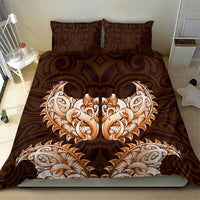 New Zealand Ta Moko Bedding Set Aotearoa Maori Chest Tattoo Orange