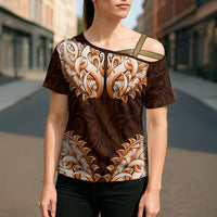New Zealand Ta Moko Cross Shoulder Shirt Aotearoa Maori Chest Tattoo Orange