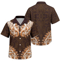 New Zealand Ta Moko Family Matching Off Shoulder Short Dress and Hawaiian Shirt Aotearoa Maori Chest Tattoo Orange LT14 Son's Shirt Orange - Polynesian Pride