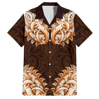 New Zealand Ta Moko Hawaiian Shirt Aotearoa Maori Chest Tattoo Orange