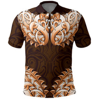 New Zealand Ta Moko Polo Shirt Aotearoa Maori Chest Tattoo Orange LT14 Orange - Polynesian Pride