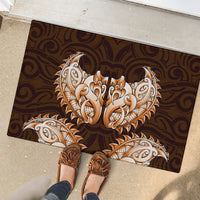 New Zealand Ta Moko Rubber Doormat Aotearoa Maori Chest Tattoo Orange