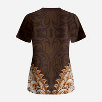 New Zealand Ta Moko Scrub Top Aotearoa Maori Chest Tattoo Orange