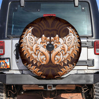 New Zealand Ta Moko Spare Tire Cover Aotearoa Maori Chest Tattoo Orange