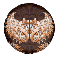 New Zealand Ta Moko Spare Tire Cover Aotearoa Maori Chest Tattoo Orange