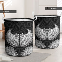 New Zealand Ta Moko Laundry Basket Aotearoa Maori Chest Tattoo Black
