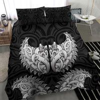 New Zealand Ta Moko Bedding Set Aotearoa Maori Chest Tattoo Black