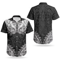 New Zealand Ta Moko Couples Matching Short Sleeve Bodycon Dress and Hawaiian Shirt Aotearoa Maori Chest Tattoo Black LT14 - Polynesian Pride