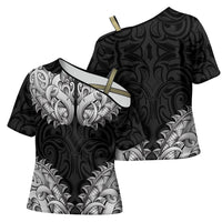 New Zealand Ta Moko Cross Shoulder Shirt Aotearoa Maori Chest Tattoo Black