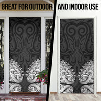 New Zealand Ta Moko Door Cover Aotearoa Maori Chest Tattoo Black