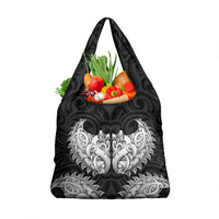 New Zealand Ta Moko Grocery Bag Aotearoa Maori Chest Tattoo Black