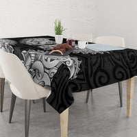 New Zealand Ta Moko Tablecloth Aotearoa Maori Chest Tattoo Black