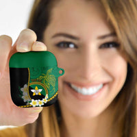 Personalised PNG Enga Provins AirPods Case Papua New Guinea Plumeria Melanesian Pattern LT14 Black - Polynesian Pride