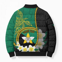 Personalised PNG Enga Provins Bomber Puffer Jacket Papua New Guinea Plumeria Melanesian Pattern LT14 - Polynesian Pride