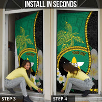 Personalised PNG Enga Provins Door Cover Papua New Guinea Plumeria Melanesian Pattern - Polynesian Pride