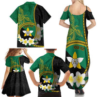 Personalised PNG Enga Provins Family Matching Summer Maxi Dress and Hawaiian Shirt Papua New Guinea Plumeria Melanesian Pattern - Polynesian Pride