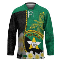 Personalised PNG Enga Provins Hockey Jersey Papua New Guinea Plumeria Melanesian Pattern LT14 Unisex Black - Polynesian Pride