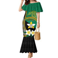 Personalised PNG Enga Provins Mermaid Dress Papua New Guinea Plumeria Melanesian Pattern - Polynesian Pride