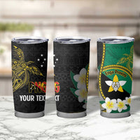 Personalised PNG Enga Provins Tumbler Cup Papua New Guinea Plumeria Melanesian Pattern - Polynesian Pride