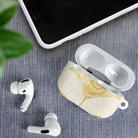 Gold White New Zealand Manta Ray AirPods Case Aotearoa Maori Haehae LT14 - Polynesian Pride