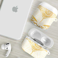 Gold White New Zealand Manta Ray AirPods Case Aotearoa Maori Haehae LT14 - Polynesian Pride