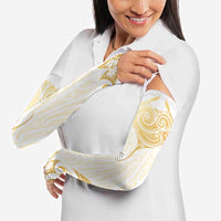 Gold White New Zealand Manta Ray Arm Sleeves Aotearoa Maori Haehae LT14 - Polynesian Pride