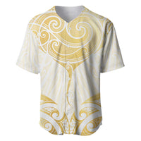 Gold White New Zealand Manta Ray Baseball Jersey Aotearoa Maori Haehae - Polynesian Pride