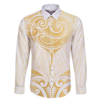 Gold White New Zealand Manta Ray Family Matching Puletasi and Hawaiian Shirt Aotearoa Maori Haehae - Polynesian Pride