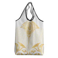 Gold White New Zealand Manta Ray Grocery Bag Aotearoa Maori Haehae LT14 - Polynesian Pride