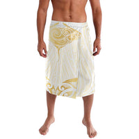 Gold White New Zealand Manta Ray Lavalava Aotearoa Maori Haehae LT14 White - Polynesian Pride