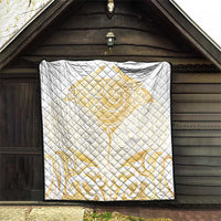 Gold White New Zealand Manta Ray Quilt Aotearoa Maori Haehae - Polynesian Pride