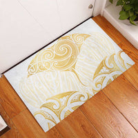 Gold White New Zealand Manta Ray Rubber Doormat Aotearoa Maori Haehae LT14 - Polynesian Pride