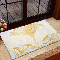 Gold White New Zealand Manta Ray Rubber Doormat Aotearoa Maori Haehae LT14 - Polynesian Pride