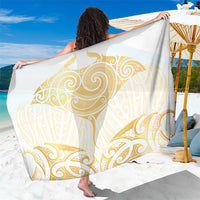Gold White New Zealand Manta Ray Sarong Aotearoa Maori Haehae - Polynesian Pride