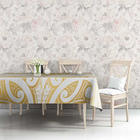 Gold White New Zealand Manta Ray Tablecloth Aotearoa Maori Haehae LT14 - Polynesian Pride