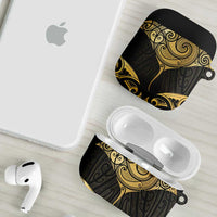Gold Black New Zealand Manta Ray AirPods Case Aotearoa Maori Haehae - Polynesian Pride