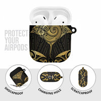 Gold Black New Zealand Manta Ray AirPods Case Aotearoa Maori Haehae LT14 - Polynesian Pride