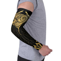 Gold Black New Zealand Manta Ray Arm Sleeves Aotearoa Maori Haehae LT14 - Polynesian Pride