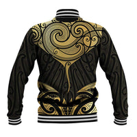 Gold Black New Zealand Manta Ray Baseball Jacket Aotearoa Maori Haehae LT14 - Polynesian Pride