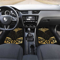 Gold Black New Zealand Manta Ray Car Mats Aotearoa Maori Haehae LT14 Set 2pcs - Front Black - Polynesian Pride