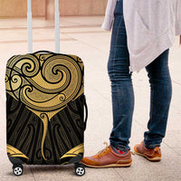 Gold Black New Zealand Manta Ray Luggage Cover Aotearoa Maori Haehae - Polynesian Pride