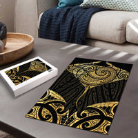 Gold Black New Zealand Manta Ray Puzzle Aotearoa Maori Haehae LT14 - Polynesian Pride