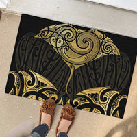 Gold Black New Zealand Manta Ray Rubber Doormat Aotearoa Maori Haehae LT14 - Polynesian Pride