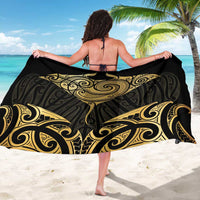 Gold Black New Zealand Manta Ray Sarong Aotearoa Maori Haehae - Polynesian Pride