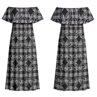Eleele Hawaii Iwa Bird Palaka Motifs Couples Matching Off Shoulder Maxi Dress and Hawaiian Shirt LT14 - Polynesian Pride