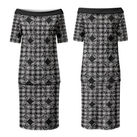 Eleele Hawaii Iwa Bird Palaka Motifs Couples Matching Puletasi and Long Sleeve Button Shirt LT14 - Polynesian Pride