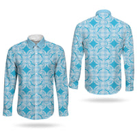 Polu Hawaii Iwa Bird Palaka Motifs Couples Matching Off Shoulder Short Dress and Long Sleeve Button Shirt LT14 - Polynesian Pride